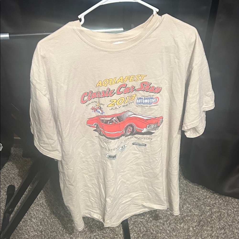 XL Aquafest Classic Car Show Beige T-Shirt